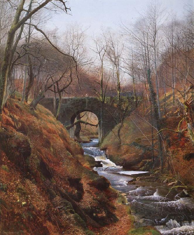Atkinson Grimshaw Ghyll Beck Barden Yorkshire Early Spring china oil painting image